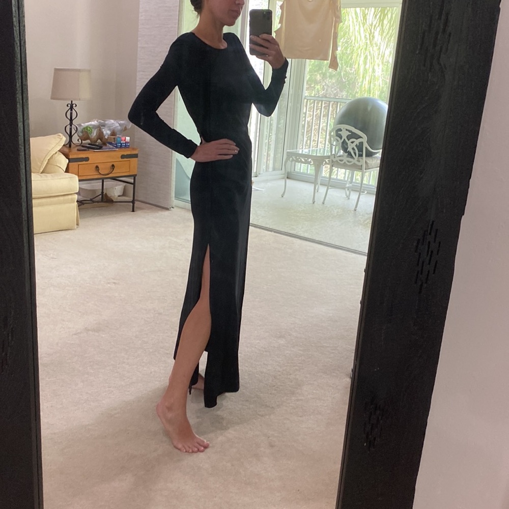 Alexis deep v back maxi dress